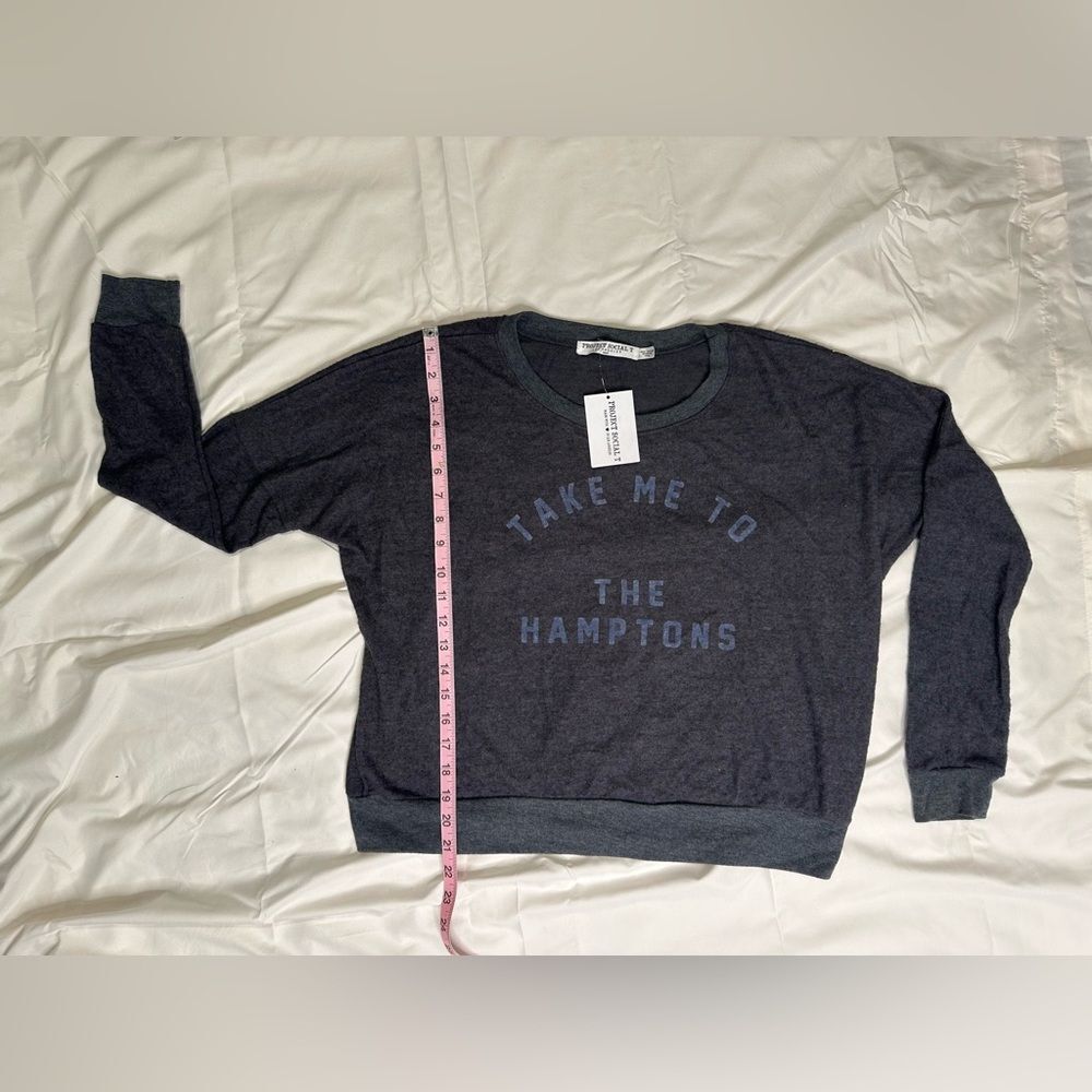 Project Social T “Take Me to the Hamptons” Graphic Sweatshirt Pullover NWT Small - Picture 6 of 10